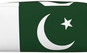 PoltEdaro Flag of Pakistan Print Multifunctional Pencil Bag Large Pencil Case Zipper Pencil Pouch Office Travel