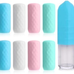 Molain Silicone Bottle Covers, Portable Travel Essentials Elastic Sleeves for Leak Proofing, Leak Proof Travel Bottle Covers, Cruise Ship Essentials, Fit Most Travel Size Bottles Toiletries(8 Pcs)