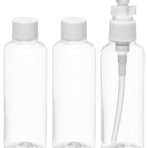 Travel Bottles Empty Clear Bottles Liquid Container Leak Proof Refillable Travel Containers Mini Toiletries Set Shower Bath Cosmetic Makeup Product For Shampoo Lotions Travelling Accessory (3pcs)