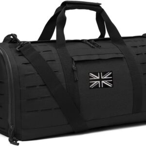 QT&QY 40L Military Tactical Duffle Bag for Men Sport Gym Fitness Tote Travel Training Workout with Shoe Compartment Football Weekender