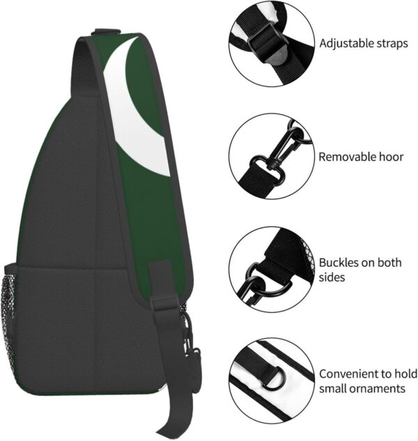 Flag Of Pakistan Print Cross-Chest Bag Diagonally Shoulder Chest Pack, Messenger Bag, Adjustable Travel Bag - Image 5