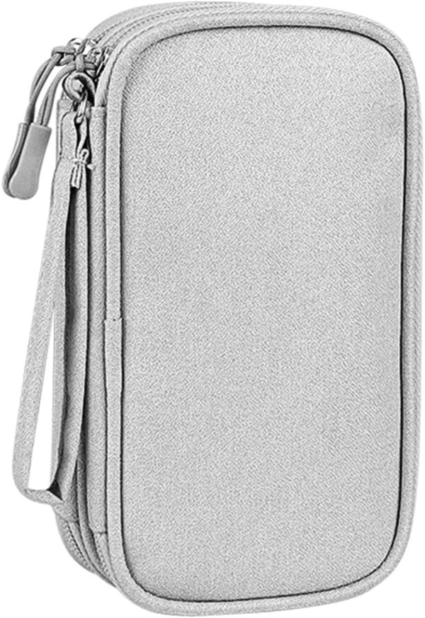 HCFGS Travel Cable Organiser Bag Portable Electronics Accessories Organizer 3 Layers Pouch Water-Resistant Carry Case All-in-One Gadget Storage Bag (Grey)