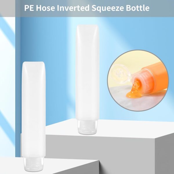 SULIVES 6 Pcs Clear Plastic Empty Travel Bottles, Refillable Squeezable Containers, Leak-Proof Travel Size Bottles for Shampoo, Lotion, Cream, Toiletries, Portable Clear Travel Bottles for Cosmetics - Image 4